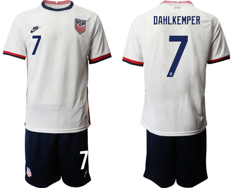 Men 2020-2021 Season National team United States home white #7 Soccer Jersey->united states jersey->Soccer Country Jersey